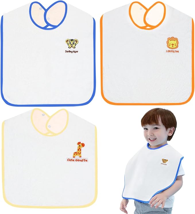 Bibs,Extra large bibs for Toddlers, Towel Bibs,Waterproof and super absorbent.