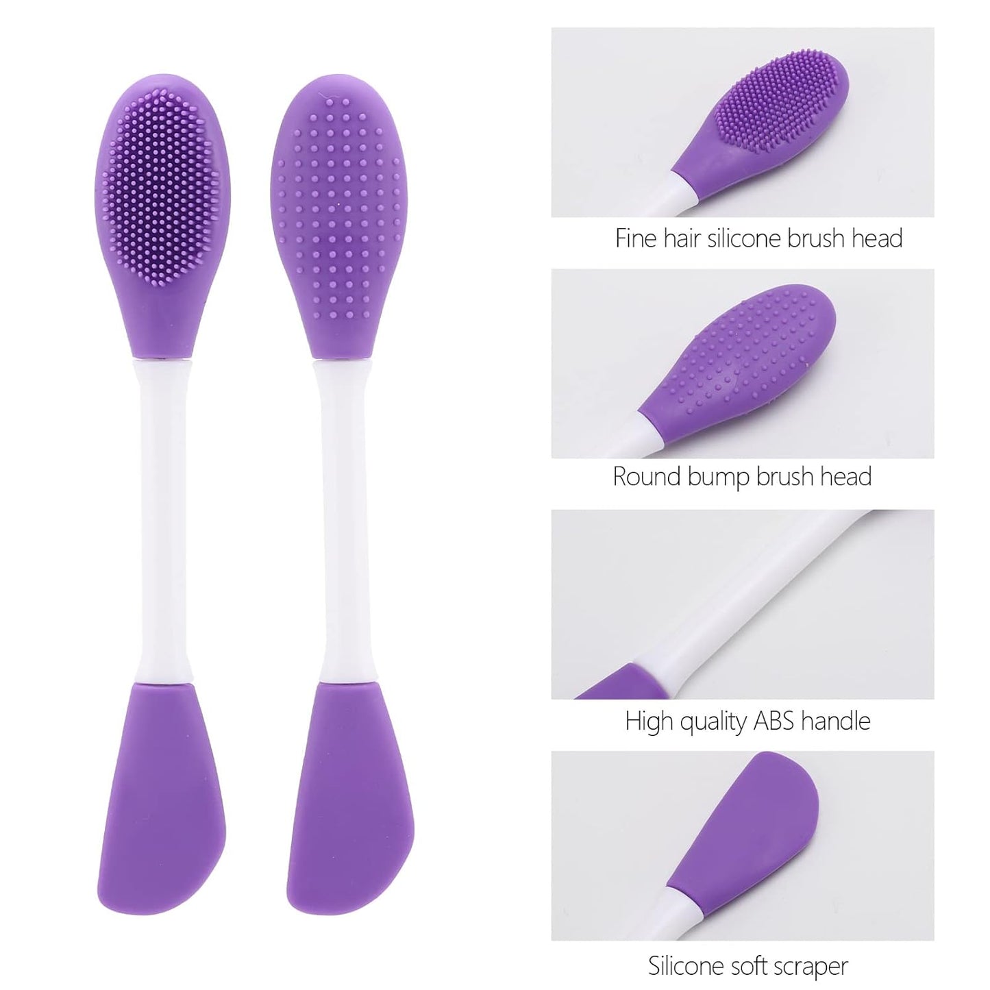 20 Pcs Silicone Face Mask Applicator, 2 in 1 Double-Sided Facial Scrubber Brush Tool, Double-Head Manual Cleansing Brush for Deep Gentle Exfoliating