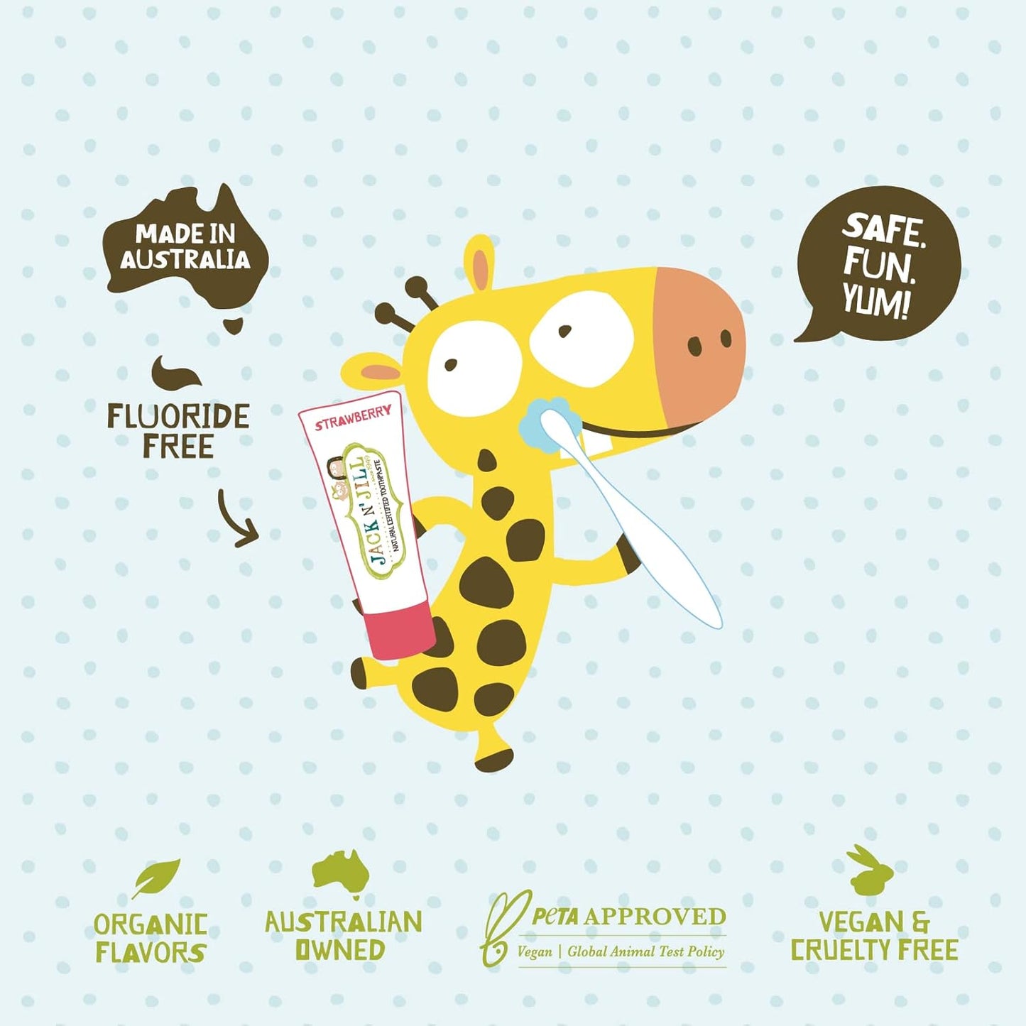 Jack N' Jill Natural Toothpaste for Baby and Infants - Fluoride Free Training Toothpaste, 40% Xylitol, BPA Free - Blueberry, 1.76 oz (Pack of 2)