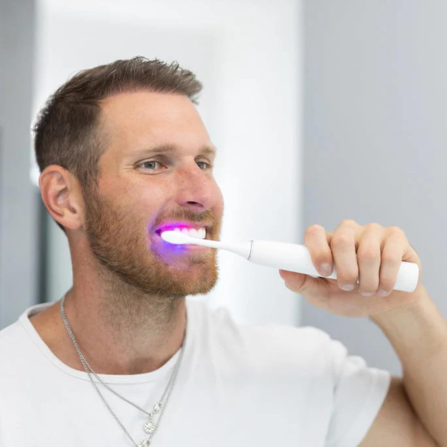 BIOLIGHT Illume Sonic Electric Toothbrush with Red & Blue Light Therapy – Professional Whitening, Gum Care & Advanced Oral Hygiene - White