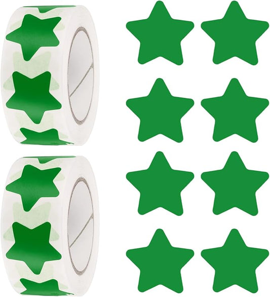 PATIKIL Star Stickers Roll 1 Inch(25mm), 1000pcs Reusable Self-Adhesive Star Labels for Reward Behavior Chart Teachers Business Decorating Wedding DIY Crafts, Green