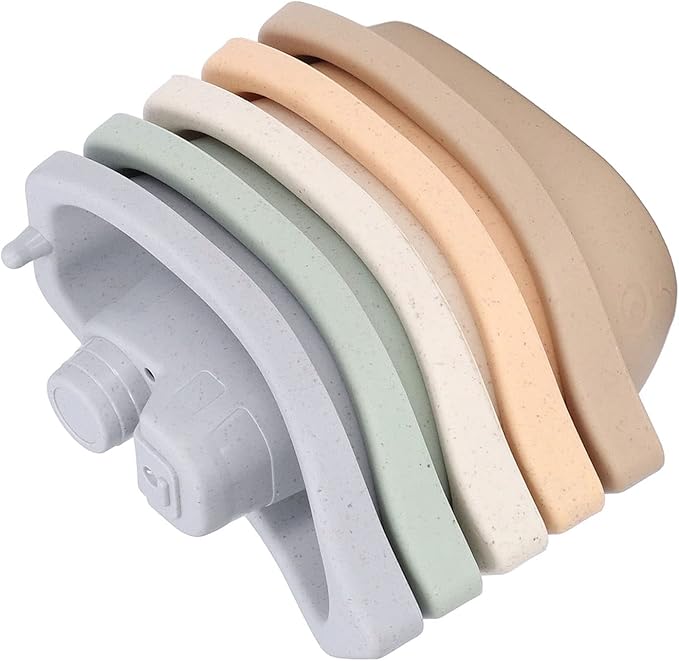 Educational Stacking Cups Boat Toy Water Play Nesting Cup Baby Bath Toys for Toddlers 6 Months and Up ABS Material 5 Pieces Set