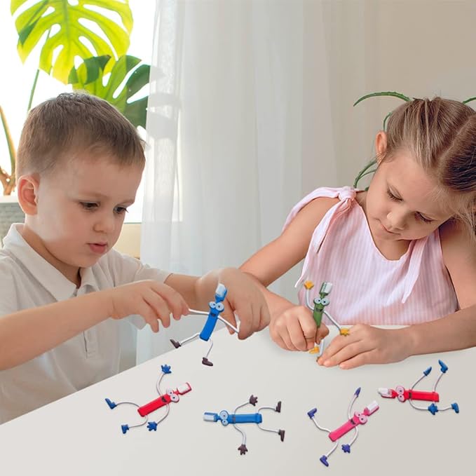ArtCreativity Bendable Toothbrush Figures - 12 Dental Toys for Kids, Dentist Office Giveaways, Toothbrush Toys & Party Favors, Stress Relief Fidget Toys, Piñata Fillers