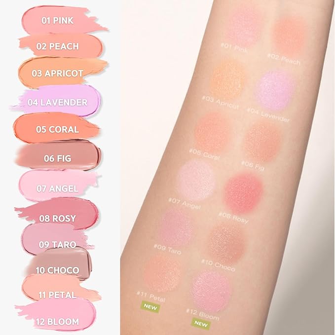 BBIA Ready To Wear Downy Cheek Cream Blush 8 Color - Creamy Blendable & Buildable Blush Dewy Texture & Matte Finish High Pigment Longlasting Lightweight Natural Face Makeup, 0.10oz (08 DOWNY ROSY)