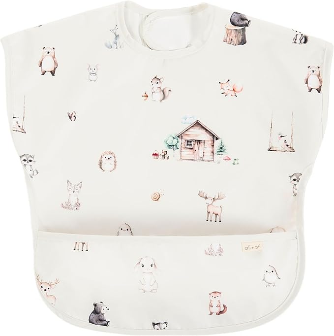 Ali+Oli Smock Bibs for Babies, BPA-Free Oeko-Tex Certified, Waterproof Baby Smock, Machine Washable, Toddlers Ages 6m+