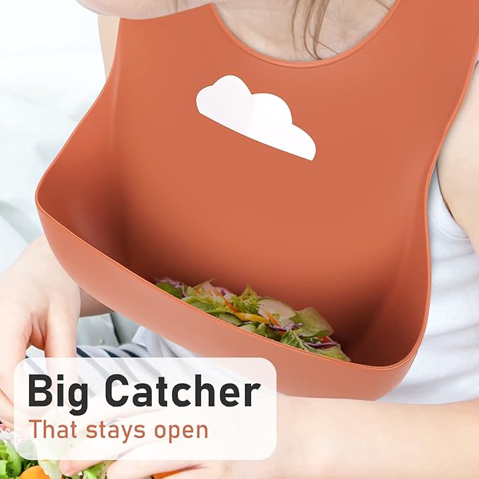 ME.FAN Silicone Baby Bibs for Babies & Toddlers | Adjustable Silicone Bibs Set of 2