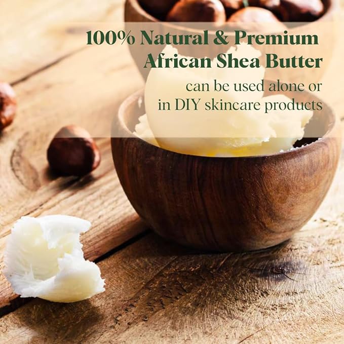 White Naturals Raw African Shea Butter 2lb (1lb in each bag), Pure, Unrefined, Grade A, Ivory, Great Skin Moisturizer, DIY Lip Balms, Stretch Marks, Recover Sun Damage, Cream & More