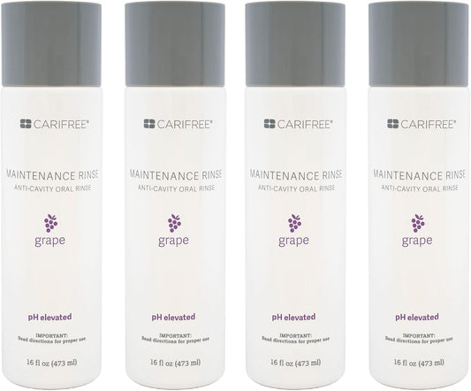 CariFree Maintenance Rinse, Grape Flavor, Anti-Cavity Fluoride Mouthwash, Dentist Recommended, Prevents Oral Decay, Freshens Breath, Alcohol-Free, Neutralizes pH (16 Fl Oz (Pack of 4)