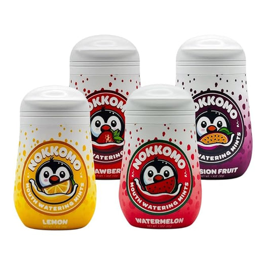 Nokkomo Mints Variety Pack for Dry Mouth Relief | Sugar Free, Natural Saliva Boosting | 40 Mints Each (Pack of 4)