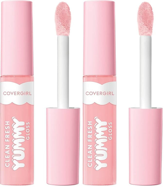 COVERGIRL Clean Fresh Yummy Lip Gloss, Sheer, Natural Scents, Vegan Formula - Coconuts About You (Pack of 2)