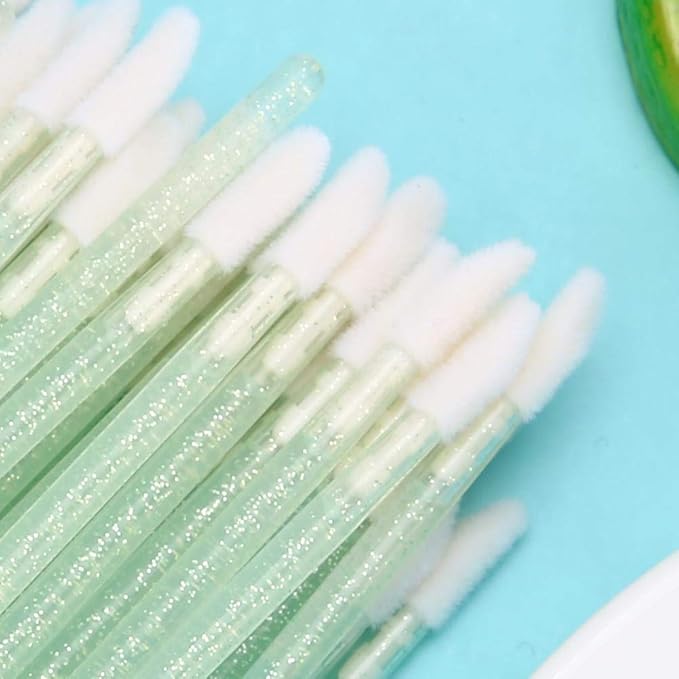 100pcs/Set Disposable Lip Brushes Make Up Brush Lipstick Lip Gloss Wands Applicator Tool Makeup Beauty Tool Kits Green