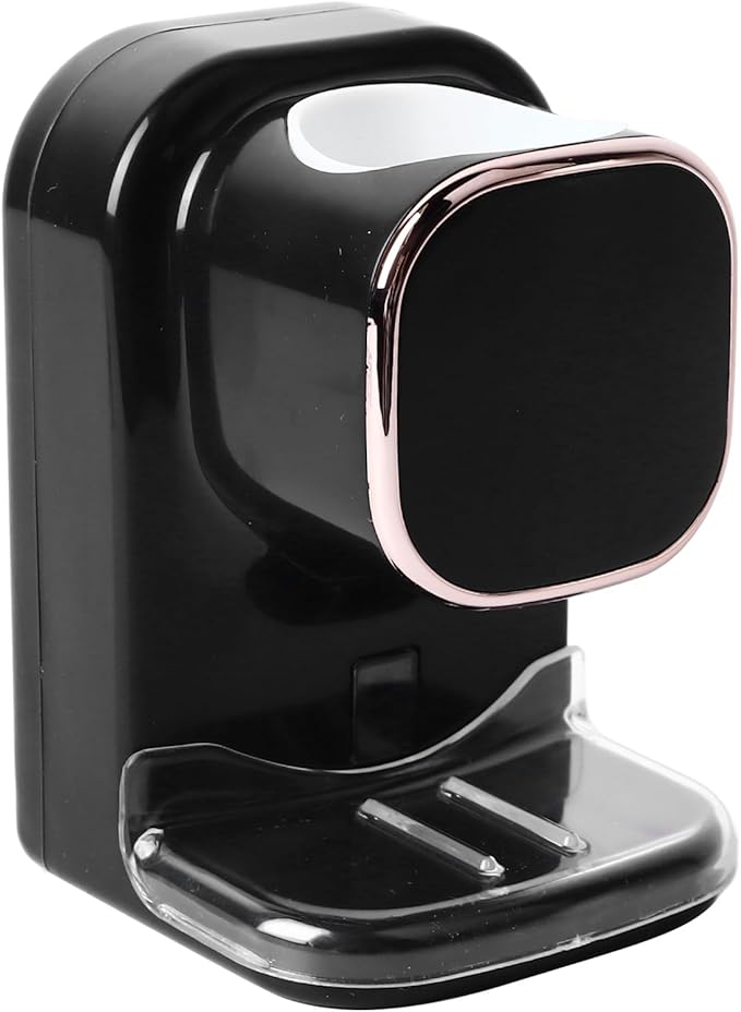 Electric Toothpaste Dispenser, Automatic Toothpaste Squeezer, Wall Mounted with 3 Toothbrush Slots and Holder, Smart Bathroom Accessories Stylish Decor (Black)