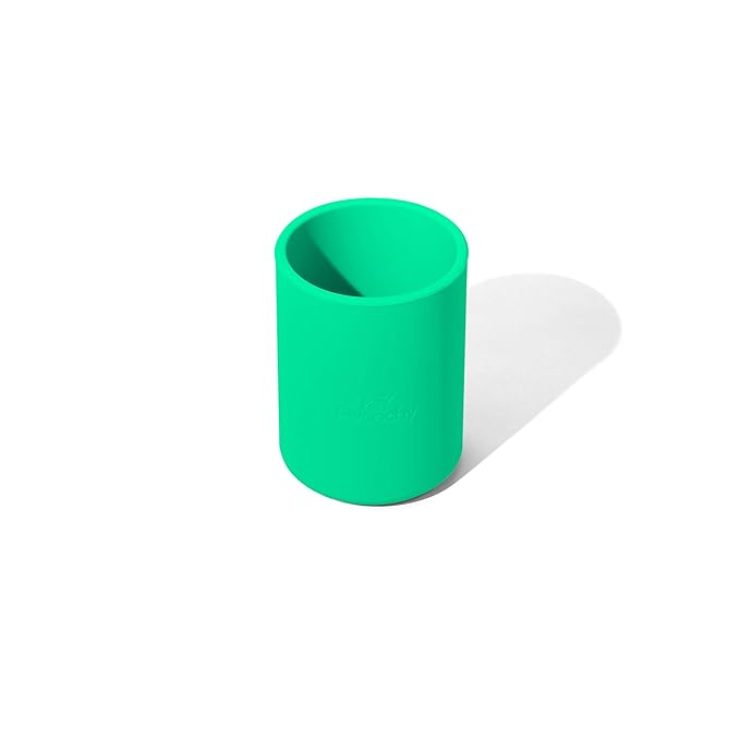 Avanchy Silicone Training Sippy Cup with Straw Lid – Tiny Cup for Babies 6+ Months to Toddlers 1 Year Old – 5 oz Infant Water Cup for Baby Led Weaning, Green