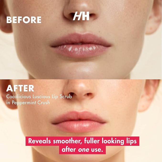 Handmade Heroes Peppermint Lip Scrub - 100% Natural Vegan Conditioning Lip Exfoliator & Sugar Polish for Dry Chapped Lips - Lip Plumper & Hydrating Lip Therapy for Smooth Supple Lips 1 oz