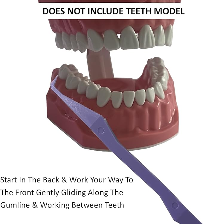 Keyfit Tools PerfectPick Gum Line Tooth Picks Flosser Dental Scraper (2 Pack) Reusable & Double Sided ~Not Small Floss Picks ~ Non Matalic ABS ~Scrape Along Gum Line & Between Teeth Remove Plaque