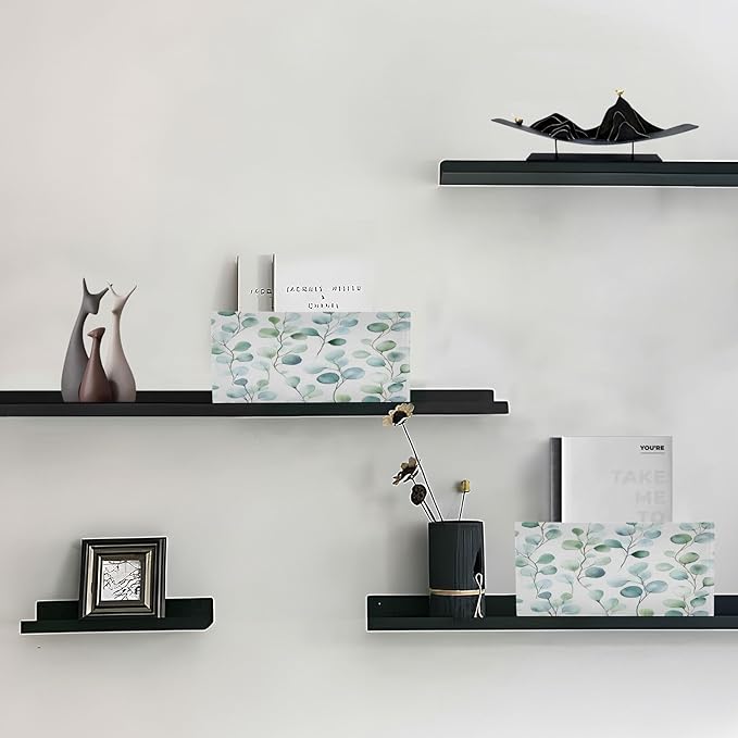 Kcldeci Flower Green Leaves Storage Bins Baskets for Organizing 2Pack, Sturdy Storage Basket Foldable Storage Baskets for Shelves Closet Nursery Toy