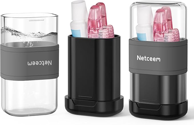 Toothbrush Travel Case Kit,Portable Folding Tooth Brush Holder and Toothpaste Cover Container with Mouthwash Cup, Oral Clean Tools Organizer for Traveling, Bathroom, Camping, Business Trip(1Pack）