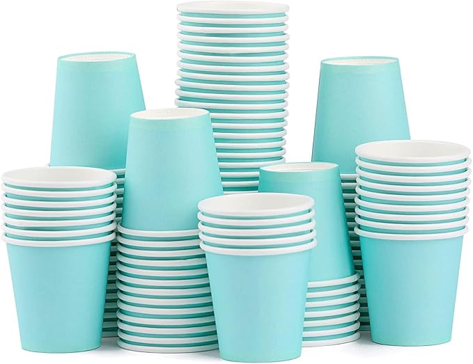100 Pack 3oz Paper Cups, Paper Coffee Cups, Disposable Hot Cups for Water, Juice, Coffee or Tea, Ideal for Water Coolers, Party, Home and Office, 100 Pcs