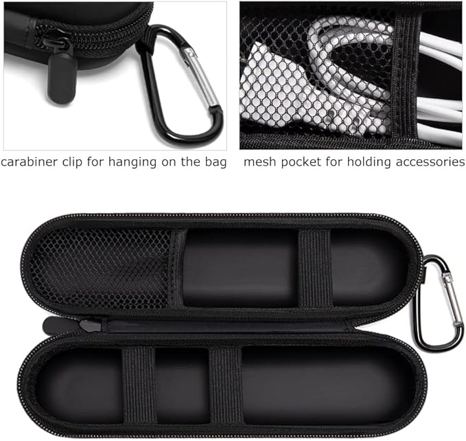 Nincha EVA Electric Toothbrush Case - Durable Hard Shell Travel Case with Mesh Pocket - Fits Most Powered Toothbrush Products (Black)