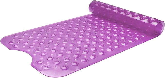 Sheepping Baby Bath Mat Non Slip Extra Long Bathtub Mat for Kids 40 X 16 Inch - Eco Friendly Bath Tub Mat with 200 Big Suction Cups,Machine Washable Shower Mat (Purple)