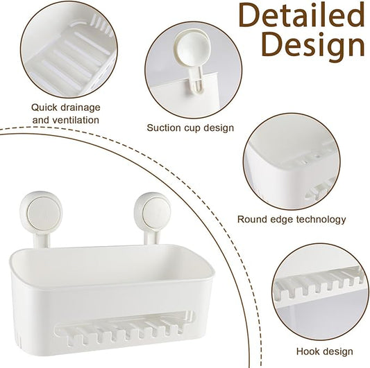 Bath Toy Storage Organizer,Kids Bathtub Toy Holder with Drain Holes,Shower Caddy for Bathtub,No Drilling Shower Caddy Suction Cup,Waterproof Storage Basket for Bathroom,Kitchen