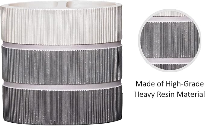 Zahari Home Modern Line Toothbrush Holder - Modern Western Design - Stylish Bathroom Essential - Luxury Decor for Toothbrushes and Toothpaste - Organize with Classic Charm