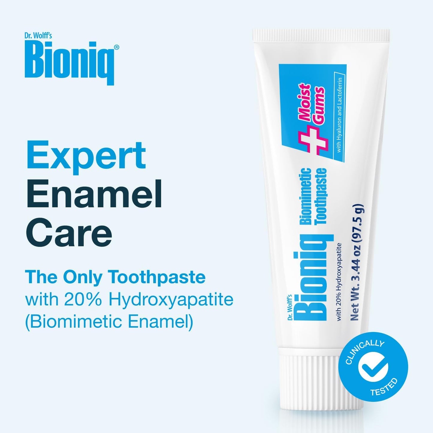 Bioniq Plus Biomimetic Toothpaste with 20 Percent Hydroxyapatite for Teeth and Gums I Clinically Tested I 3.44 oz (Pack of 3)