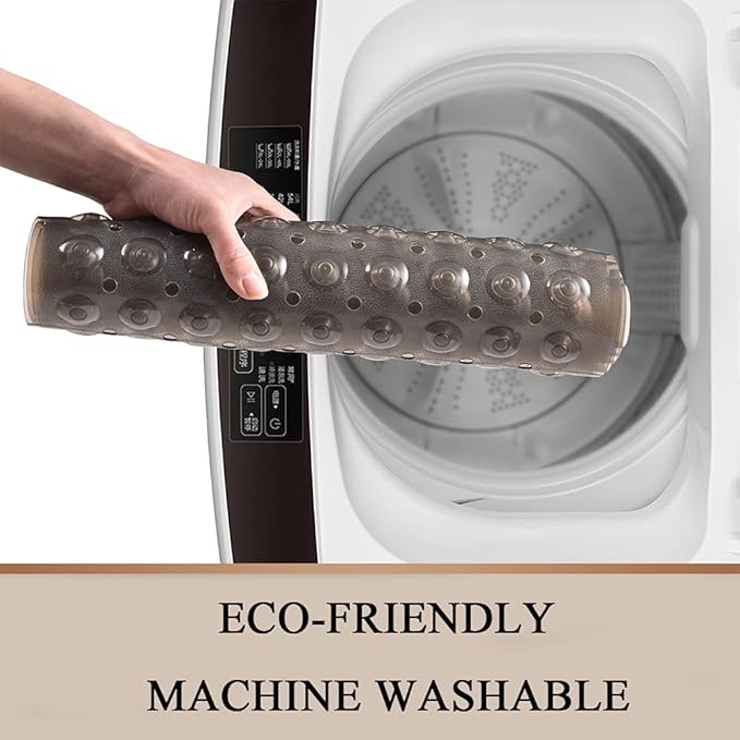 Sheepping Baby Bath Mat Non Slip Extra Long Bathtub Mat for Kids 40 X 16 Inch - Eco Friendly Bath Tub Mat with 200 Big Suction Cups,Machine Washable Shower Mat (Translucent Grey)