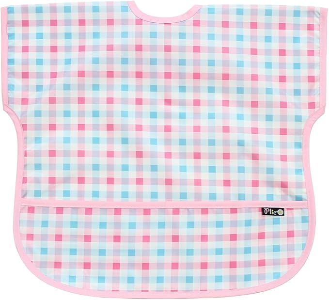 Short Sleeve Waterproof Bib for Toddlers – Easy Clean Feeding Apron for Mealtime, Daycare, Self-Feeding, Lightweight