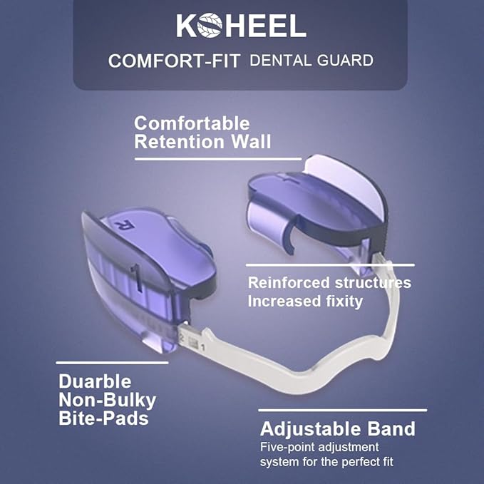 KOHEEL Mouth Guard for Teeth Grinding, Adjustable Dental Guard to Stop Bruxism, Night Guard, 2 Count (Medium)