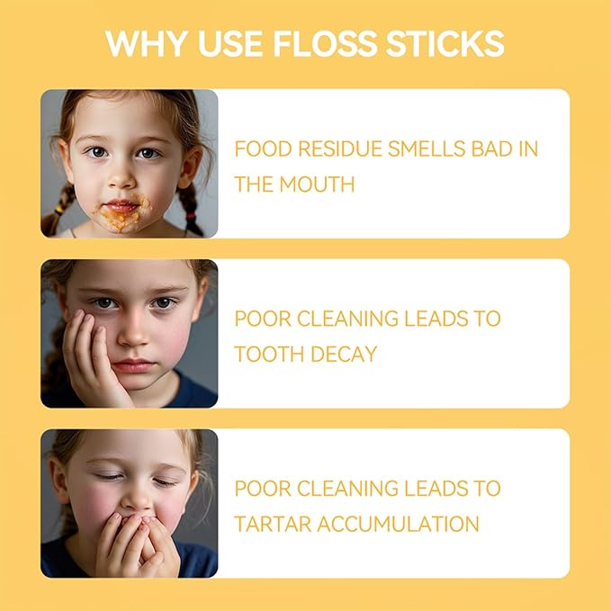 Super Deer Dental Floss Picks for Kids,4 Animal-Shaped Picks, Fluoride-Free, Fun Oral Care in Colorful Floss Sticks Design Ideal for Ages 3+, 100 Count (Pack of 1)