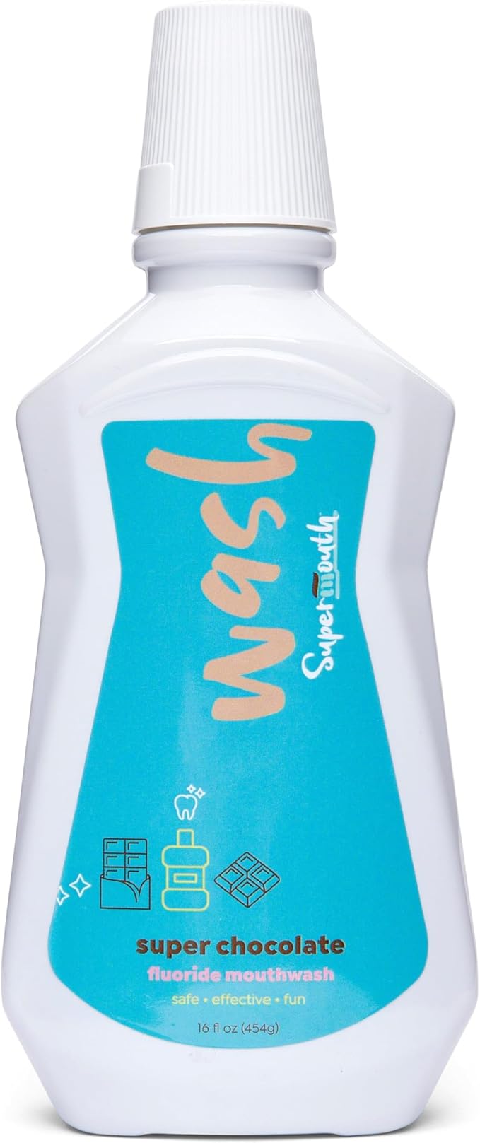 SuperMouth® Fluoride Mouthwash – Fluoride + Nano-Hydroxyapatite, Vitamins D3 & K2, Prebiotics, Alkaline pH 8.5, Alcohol-Free, Strengthens Enamel, Freshens Breath, Safe Clean Ingredients, Tasty Flavors