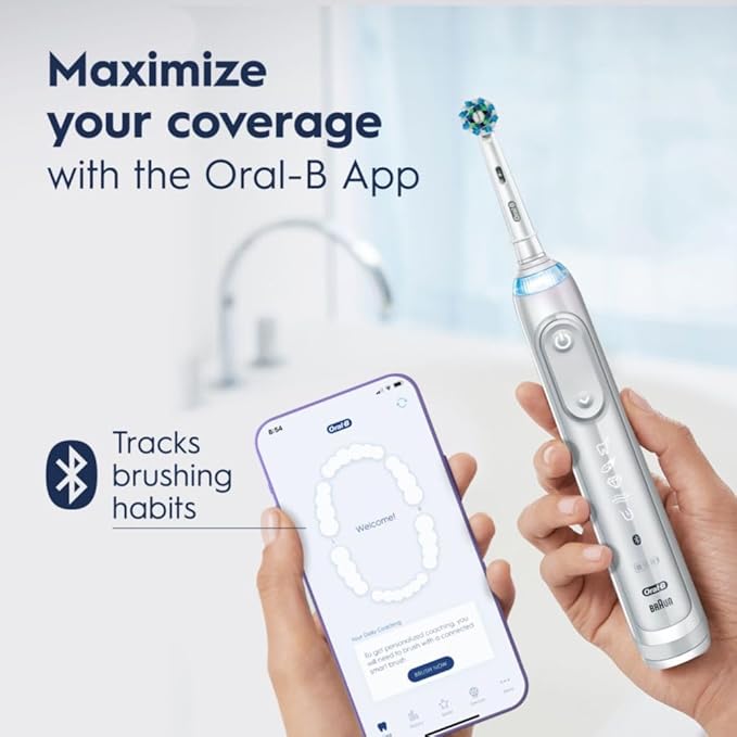 Oral-B Genius X Limited Rechargeable Electric Toothbrush with 1 Replacement Brush Head, Travel Case, White