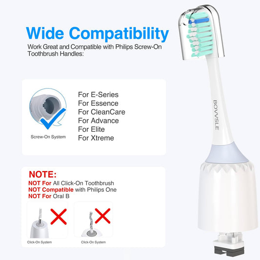Replacement Toothbrush Heads for Philips Sonicare Replacement Heads E-Series, Essence, Xtreme, Electric Replacement Brush Head for Phillips Sonicare, for Philips Sonic Care Toothbrush,Green & White