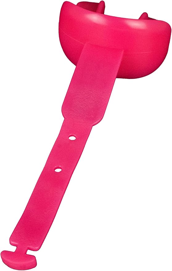 DAMAGE CONTROL Mouthguard with Permanent Helmet Strap, Youth Mouth Guard to Protect Lips & Teeth, No Boiling Pacifier, Breathable Binky Mouthpiece, Football Mouthpiece, Works with Braces (Hot Pink)
