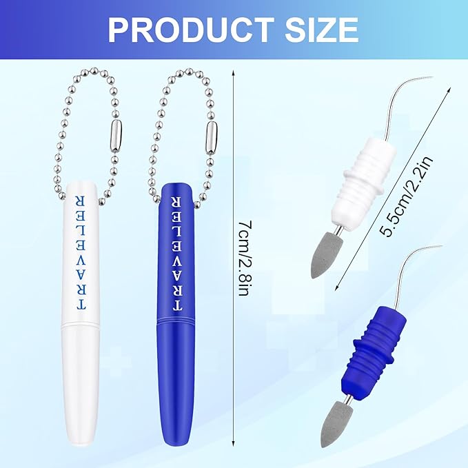 2PCS Premium Metal Toothpick Kit,Professional Teeth Cleaning Tools with Tartar&Plaque Remover,Portable Dental Picks Travel Tools,Reusable Oral Hygiene Tools with Keychain