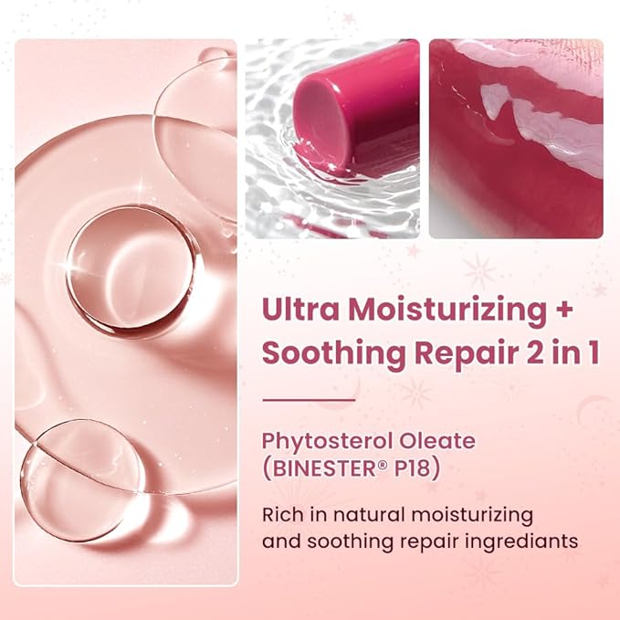 CATKIN Glossy Lip Balm 3pcs Gift Set, Ultra Hydating Glow Lip Tinted Jelly Plump Melting Balm Shea Butter Repair Soothing For Dry Lips Dewy Finished 0.12 oz 01