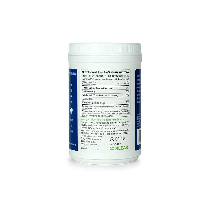 Spry Fresh Natural Xylitol Chewing Gum Dental Defense System - Aspartame-Free, Sugar-Free, Non-GMO, Gluten-Free (Peppermint, 550 Count - Pack of 2)