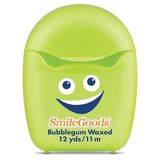 Practicon SmileGoods Cuties Bubblegum Waxed 12 Yard Dental Floss, Mini Sample Size Floss for Giveaways, Travel, Kids, Adults, Patients, Assorted Bright Colors with Display Canister, Bulk 72 Pack
