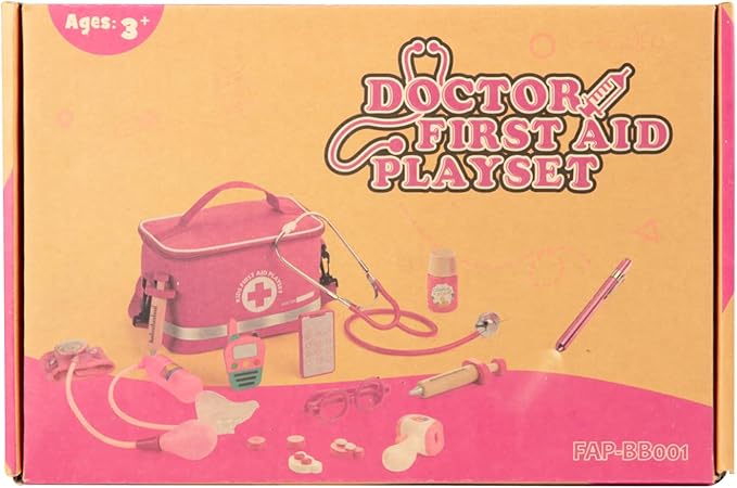 Doctor Kit for Kids Girls, 34 Pcs Kids Doctor Kit for Toddlers 3-5 with Medical Storage Bag & Real Stethoscope, Pretend Play Set for Boys Girls Fun Role Playing Game