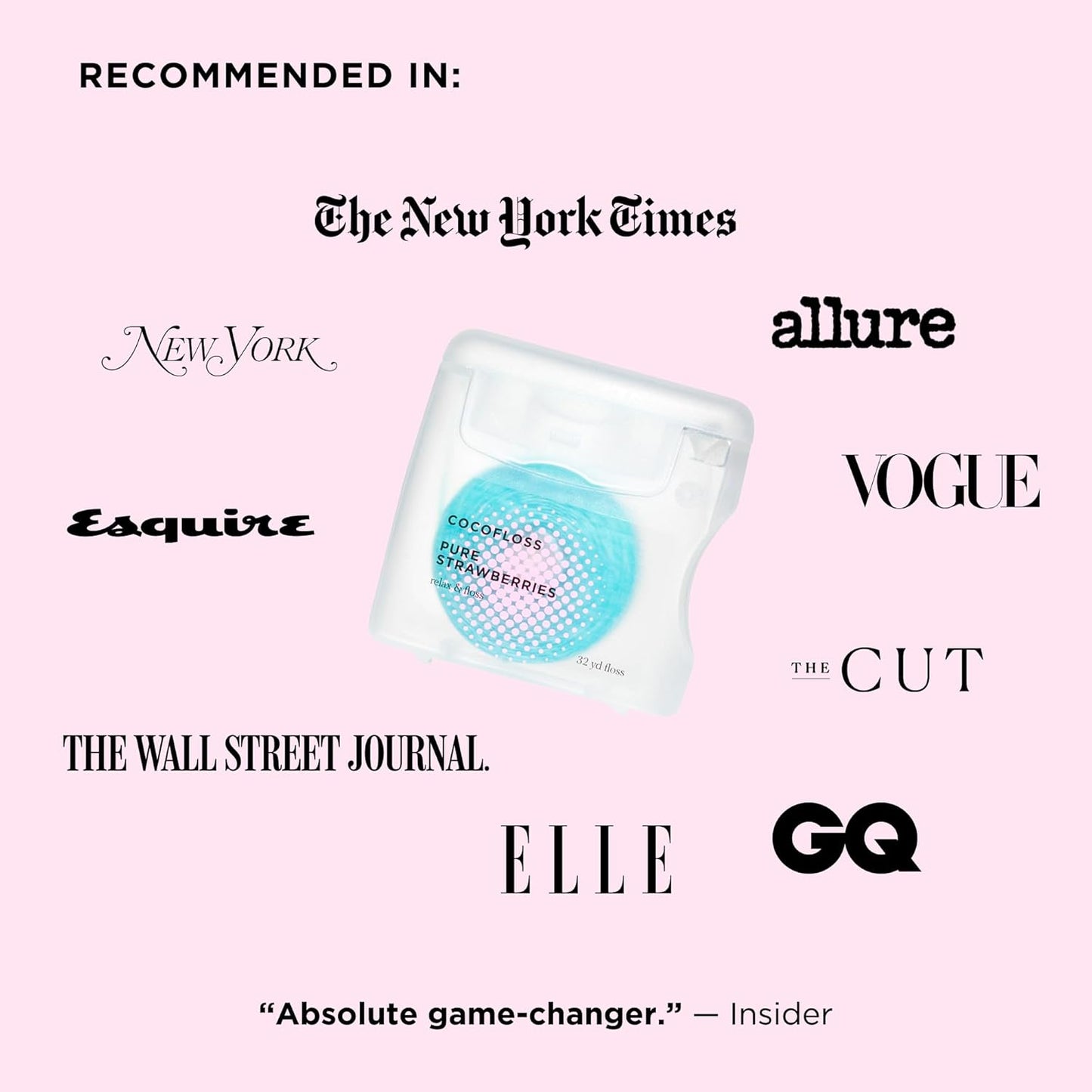 Cocofloss Woven Dental Floss, Dentist-Designed Oral Care, Strawberry Scent, Waxed, Expanding, Kid-Friendly String Floss with Coconut Oil, 4 Spools (33 yd Each)