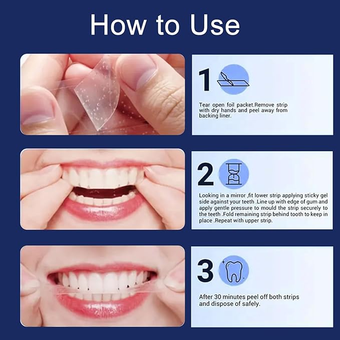 Teeth Whitening Strips,Enamel Safe, 28 Strips for Sensitive Teeth,Professional and Natural Teeth Whitening Kit,14 Treatments