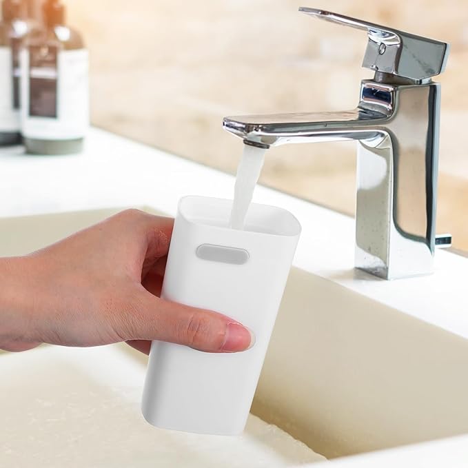 Toothbrush Travel Case Compact Small Toothbrush Holder with Ventilation Hole Portable Multifunctional Tooth Brush Cup with Cover Storage Container for School Camping Business Trip Bathroom(White)