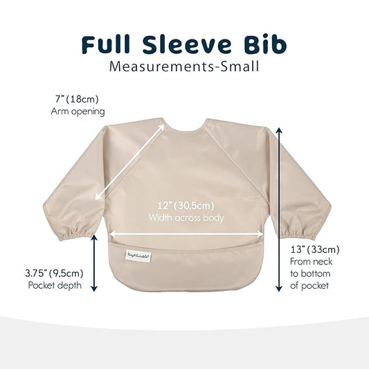 Tiny Twinkle Long Sleeve Bib for Babies & Toddlers – 2 Pack Waterproof Smock Bibs for Eating – Machine Washable & Mess-Proof, Baby Feeding Essential & Shower Must-Have (Periwinkle Putty,6–24M)