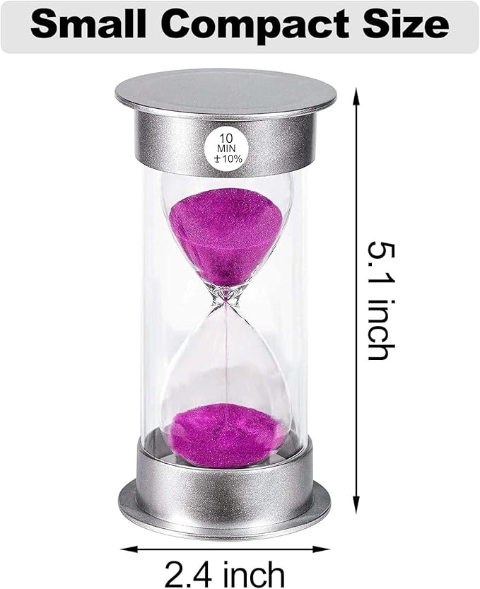 SuLiao Sand Timer, 10 Min Hourglass, Large Purple Sand Clock, Unbreakable Plastic for Kids, Games, Classroom, Kitchen, Decoration