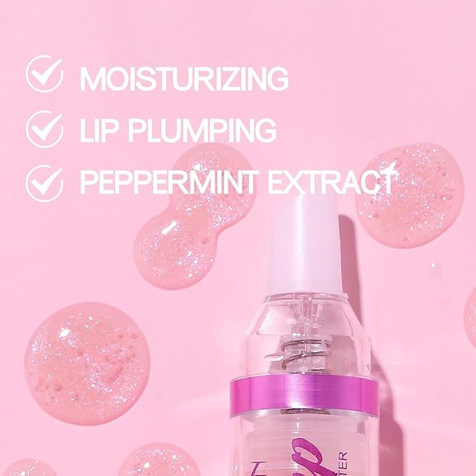 Erinde Natural Spicy Lip Plumping Booster & Oil, Ultra-Hydrating Plump Lip Plumper, Glossy Finish Fuller Lip Plumping Lip Gloss for Women Girls, 03#