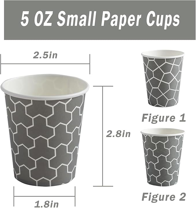 300 Pack 5 oz Paper Cups, Disposable Bathroom Cups Small Mouthwash Cups, Hot/Cold Beverage Drinking Mini Cup for Party, Picnics, Water, Snack