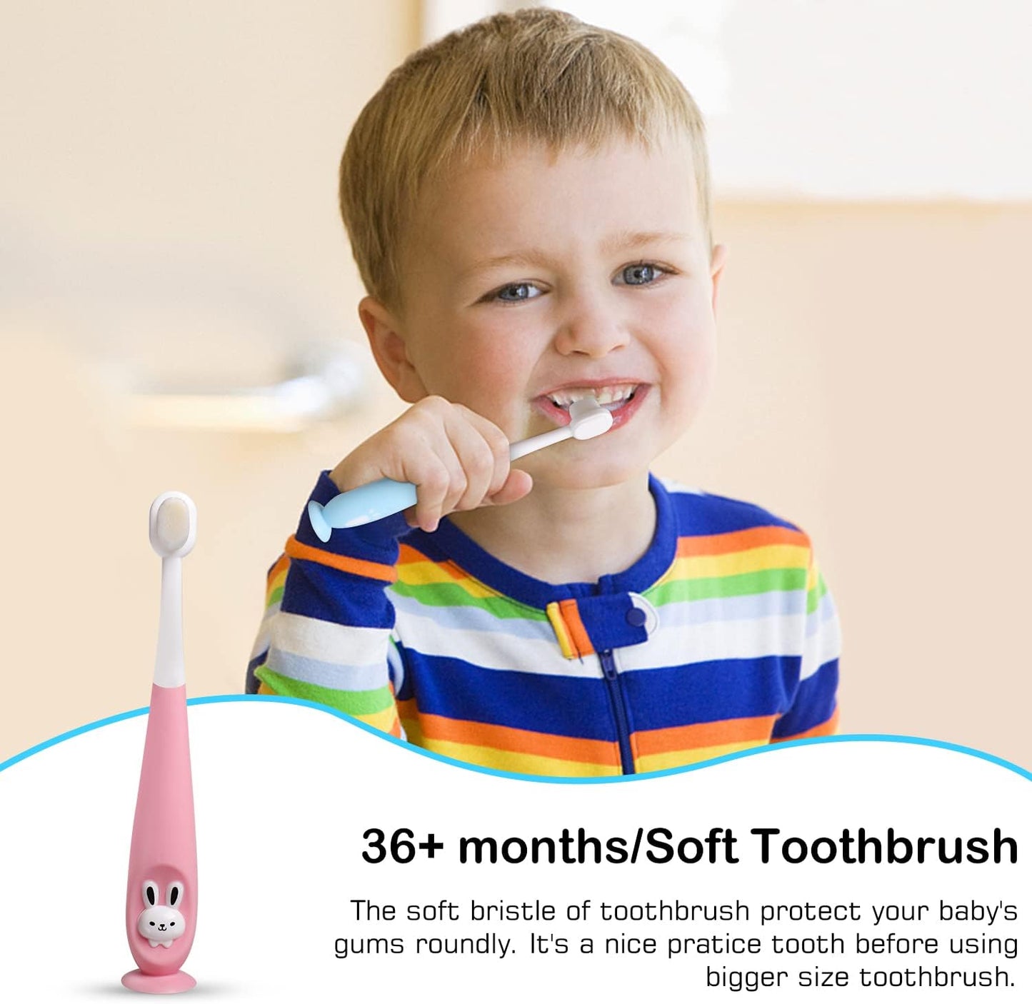 Baby Toddler Infant Toothbrush 6 to 12 Months and Up Age 1 2 3 1-2 2-4 Year Old, 10 in 1 Toothbrushes Gift Set with Soft Finger U-shaped Brush Brushing Bristles for Newborns Kids Children Child
