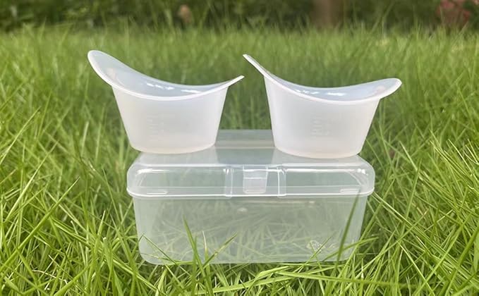Boyizupha® 2 Pcs Silicone Eye Wash Cups for Eye Rinse,Cleansing with 1 Storage Container