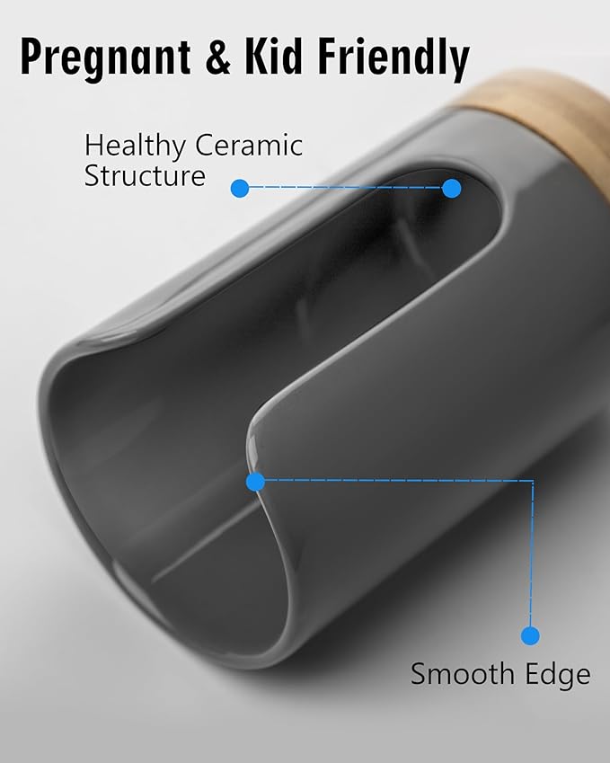 Ceramic Bathroom Cups Dispenser - 3-5 oz Disposable Paper & Plastic Bathroom Cups Holder - Mouthwash Cups Dispenser for Bathroom, Guest Toiletries, Countertop, Coffee - BPA Free (Grey)